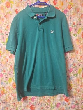 Chaps Men's Teal Green Polo Shirt - Short Sleeve